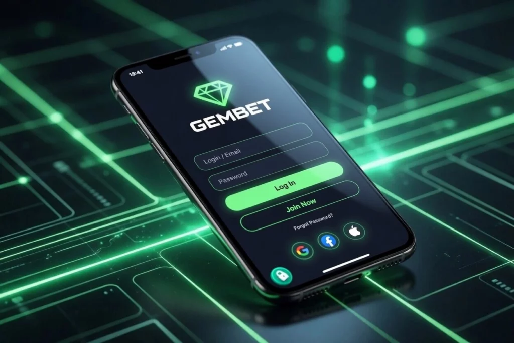 Phone with the login page